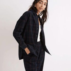 NWT Madewell Corduroy Kentwood Oversized Shirt-Jacket in Plaid XXS